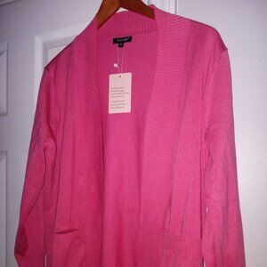 NWT Pink Voianlimo  Cardigan Sweater XL with front pockets